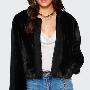 NEW RAMY BROOK Paola Short Faux-Fur Jacket